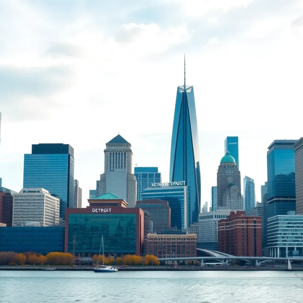 City skyline of Detroit representing economic growth and challenges.