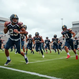 Detroit Lions players during practice session