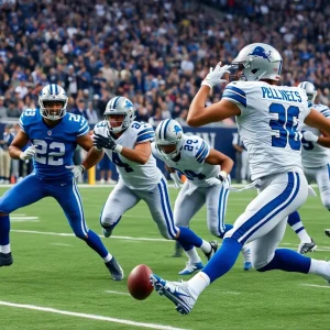 JOBS DETROIT MICHIGAN AREA Detroit Lions players in action against the Dallas Cowboys during a playoff game.