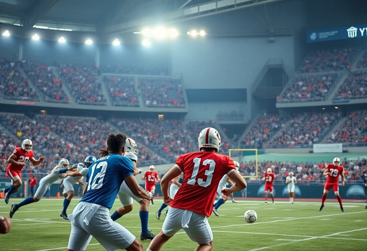 Detroit Lions playing against Dallas Cowboys in a football game