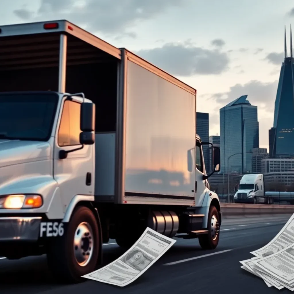 Moving truck in Detroit symbolizing embezzlement case