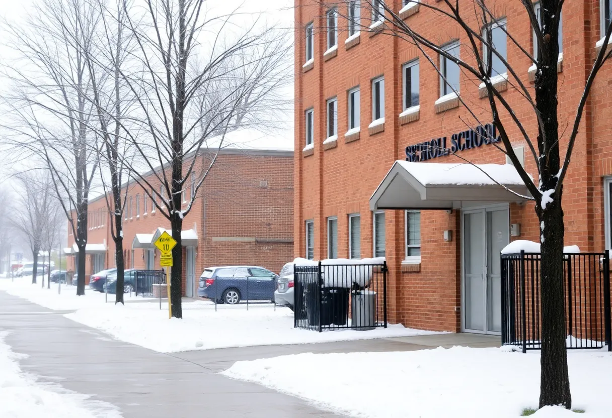 Closed schools in Detroit during winter weather