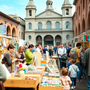 Crowd at the Detroit Urban Craft Fair showcasing local artisans and handmade products.