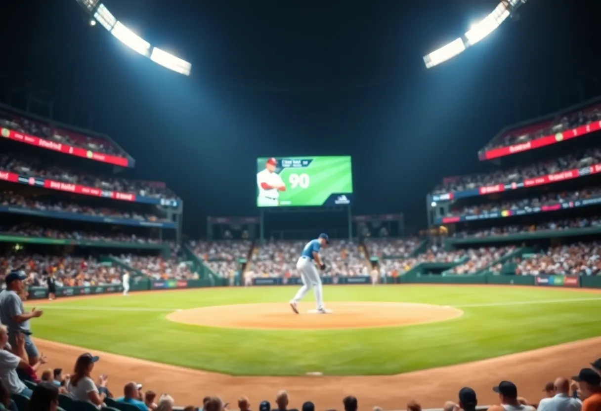 Detroit Tigers game in a packed stadium