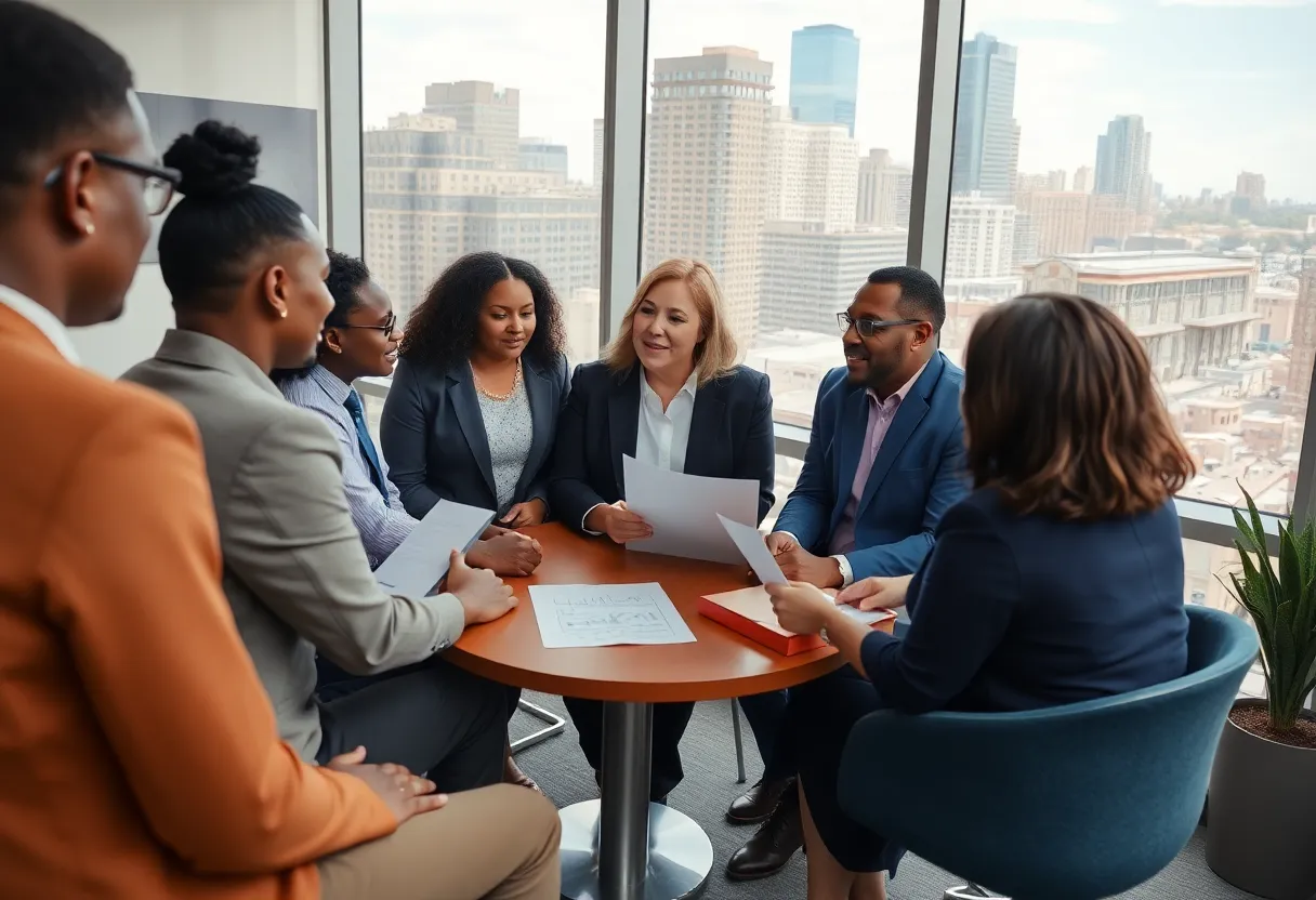 Representatives discussing economic strategies for Detroit.