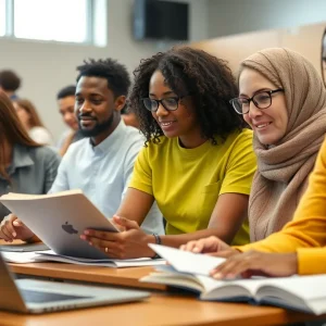 Essential workers participating in a community education program.
