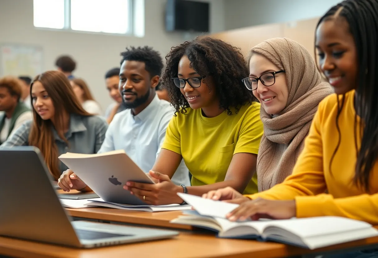 Essential workers participating in a community education program.