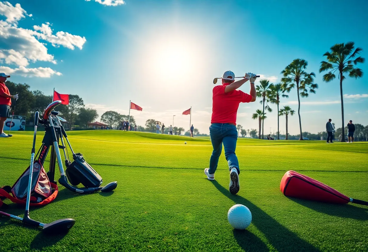 Gary Woodland testing Cobra Golf equipment at PNC Championship