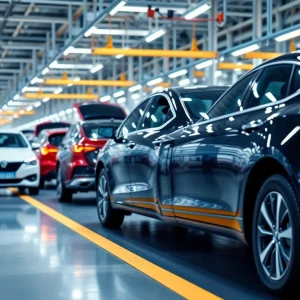 Modern automotive factory of General Motors