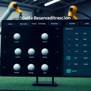 Job Dashboard Interface of the innovative golf ball recommendation tool with robotic testing background.