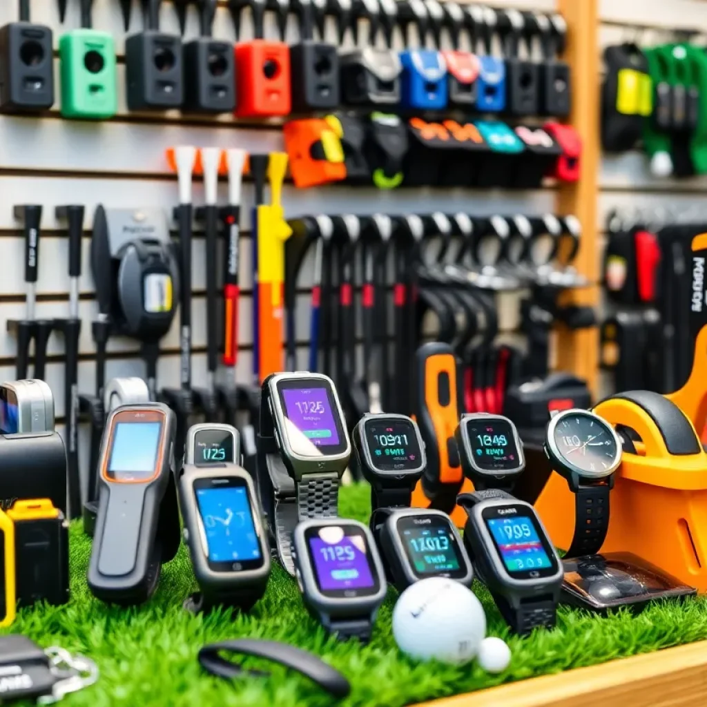 Display of golf equipment on sale