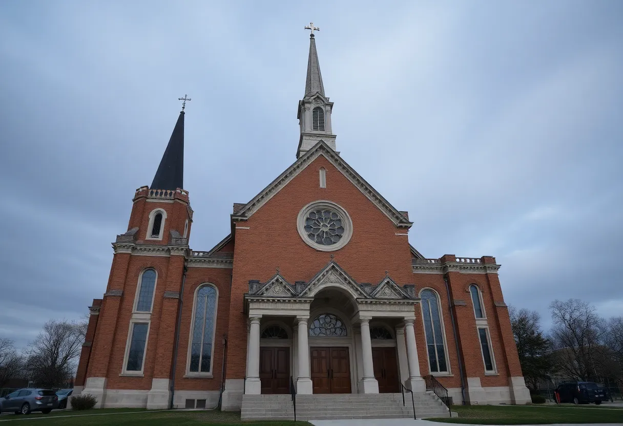 Grand Rapids church representing the investigation into priest misconduct