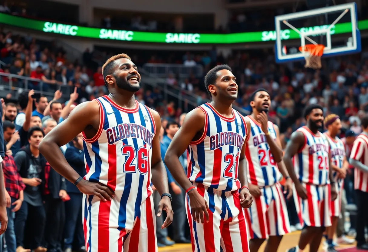 Harlem Globetrotters performing during their centennial tour.