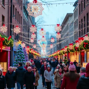 A festive display of holiday lights in Metro Detroit