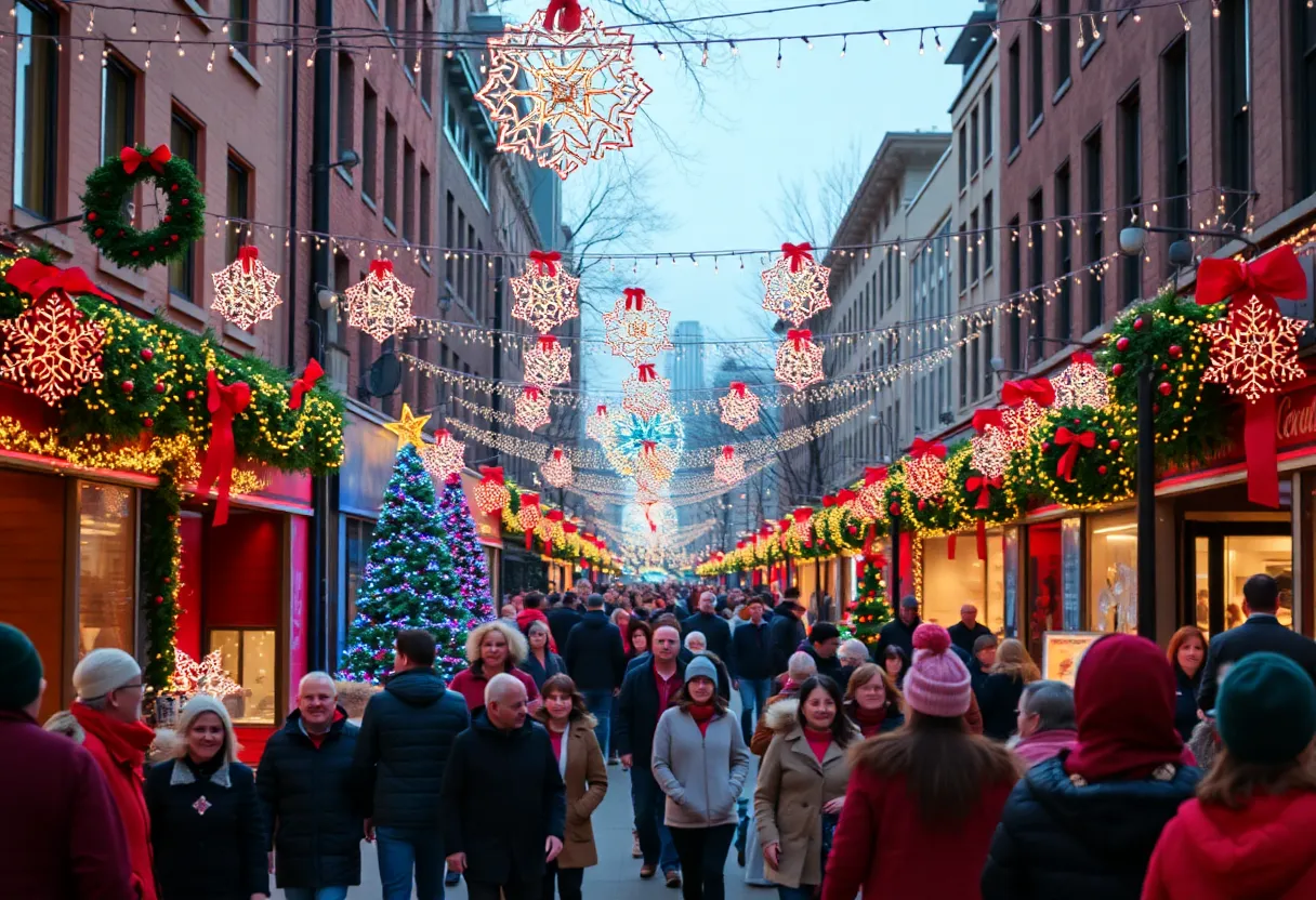 A festive display of holiday lights in Metro Detroit