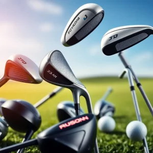 Collection of influential golf clubs representing technological advancements.