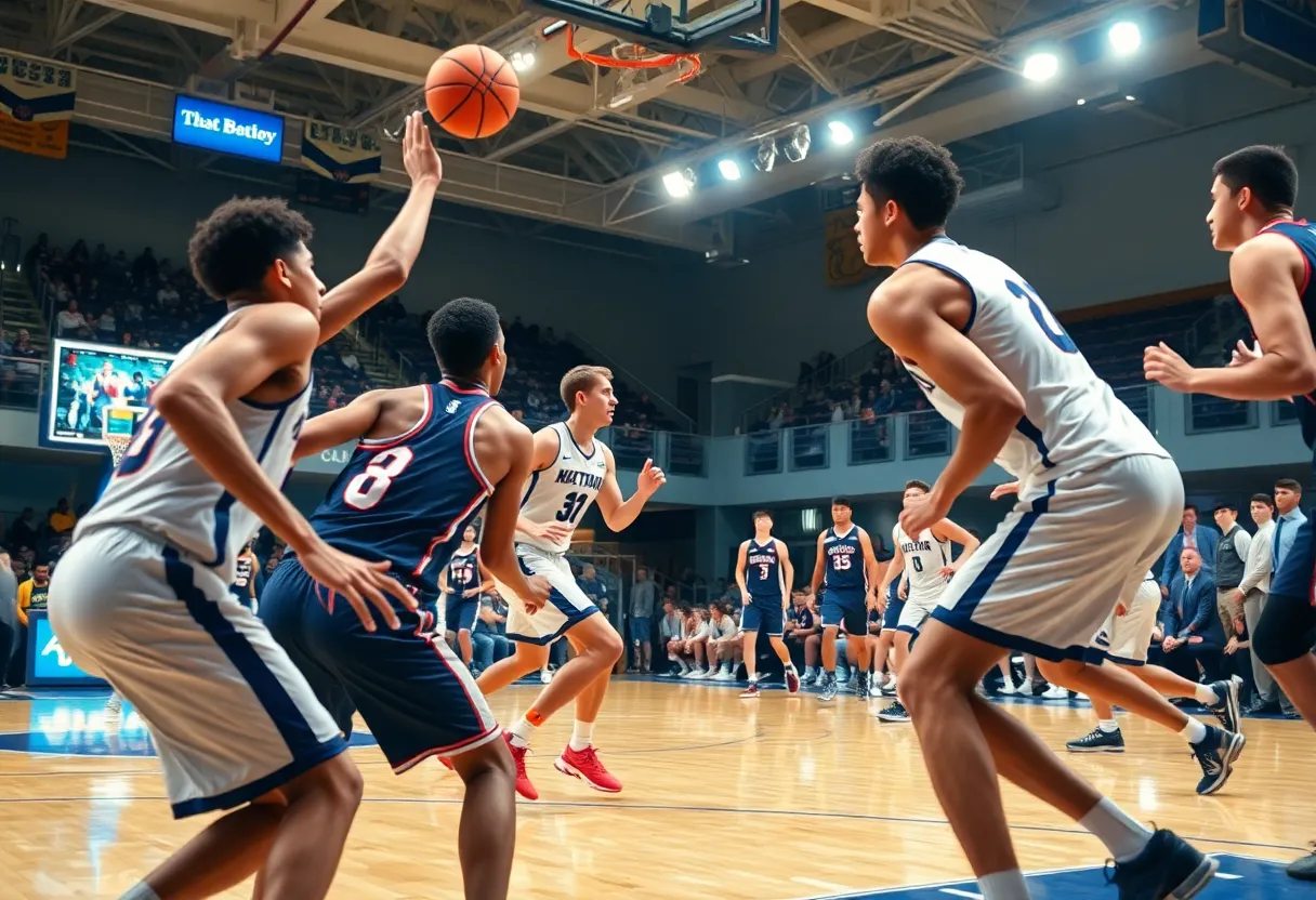 Kentucky Wildcats battling St. John's Red Storm during CBS Sports Classic.