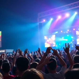 Audience enjoying a concert during Lainey Wilson's Whirlwind Tour