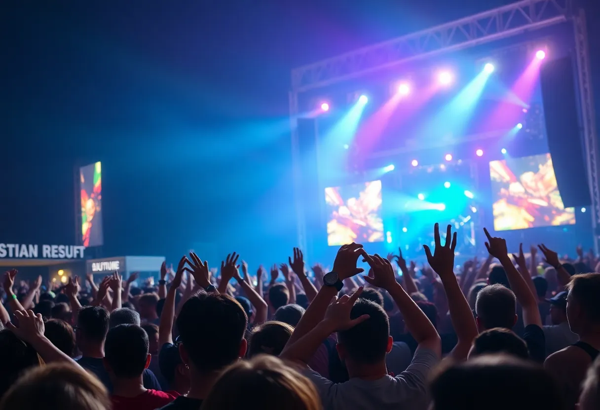 Audience enjoying a concert during Lainey Wilson's Whirlwind Tour