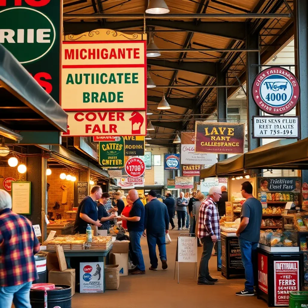 Local entrepreneurs in a Michigan marketplace