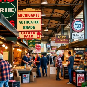 Local entrepreneurs in a Michigan marketplace