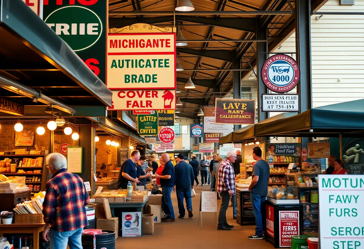 Local entrepreneurs in a Michigan marketplace