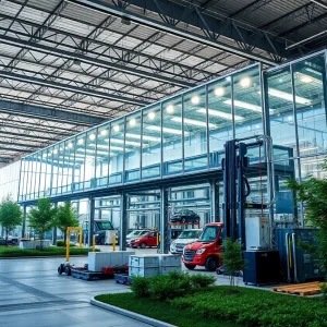 Futuristic service parts distribution center in Metro Detroit