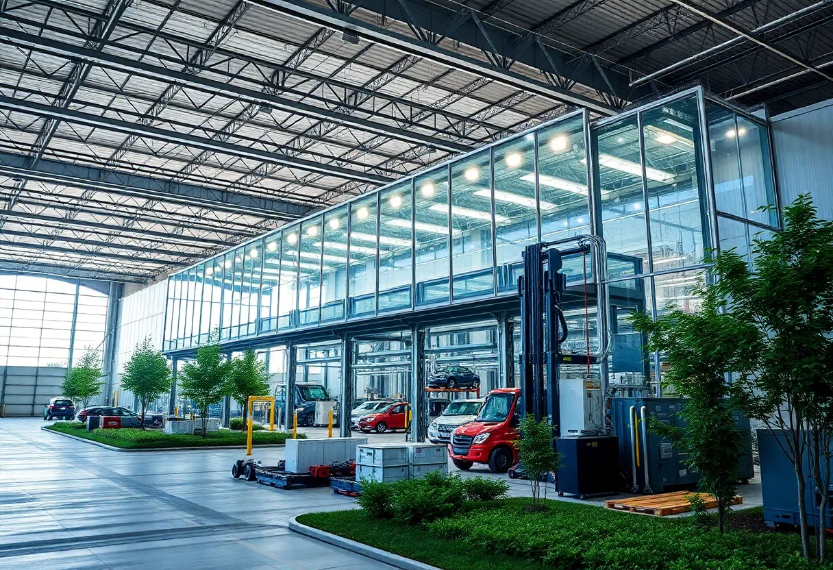 Futuristic service parts distribution center in Metro Detroit