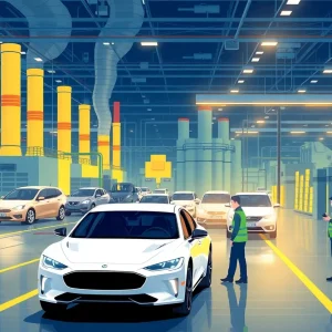 Overview of Michigan's automotive industry with factories and electric vehicles