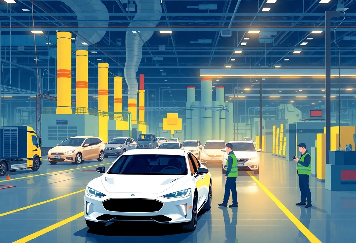 Overview of Michigan's automotive industry with factories and electric vehicles