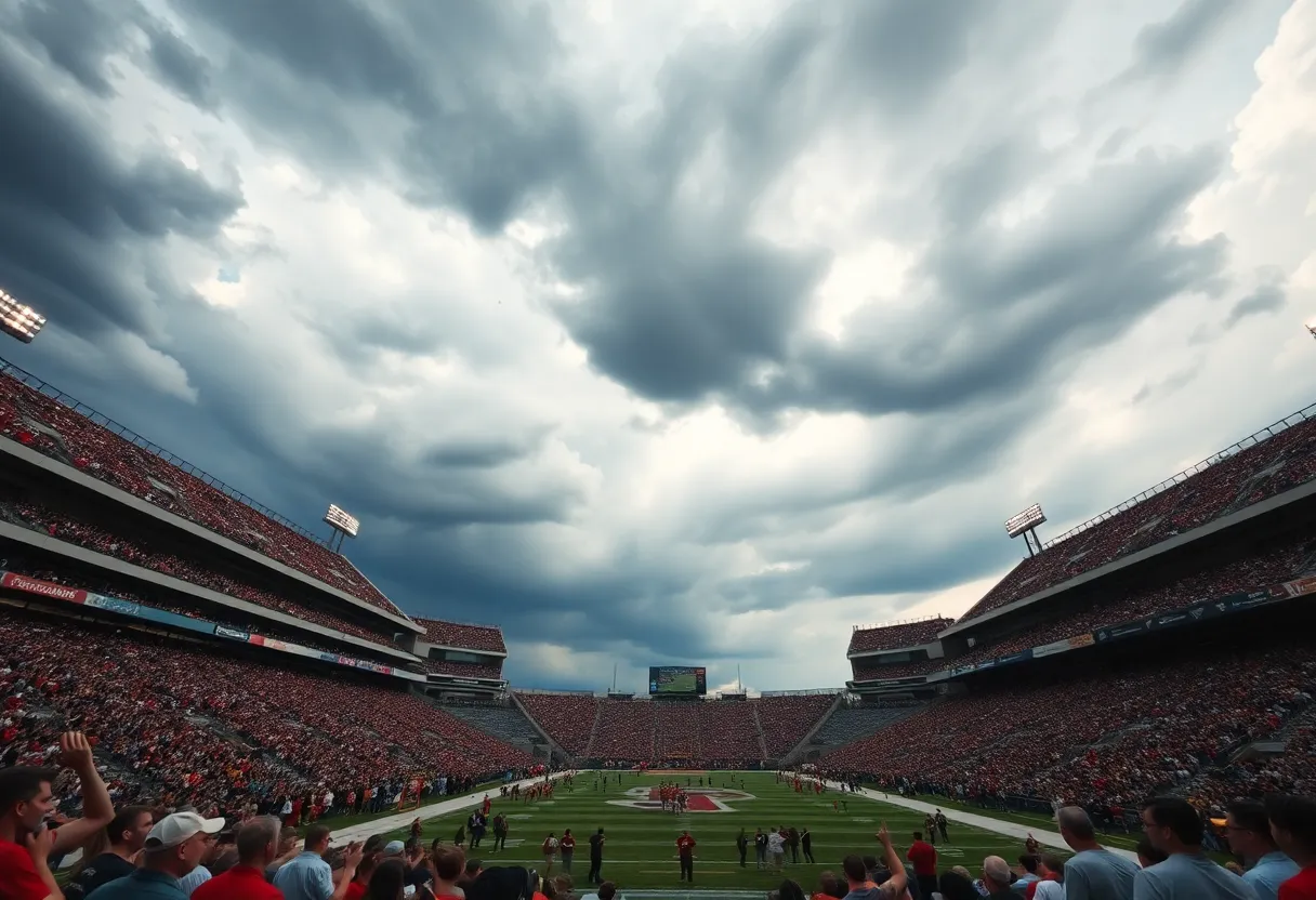 Crowd at Michigan Stadium during a football game