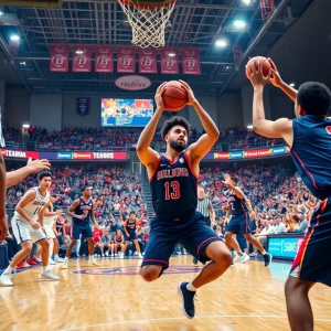 Michigan State Spartans competing against the Oakland Golden Grizzlies at Little Caesars Arena.