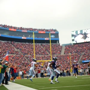 Northwestern Wildcats celebrating their GameAbove Sports Bowl victory