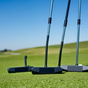 SBx and SKx Zero-Torque Putters on a golf course