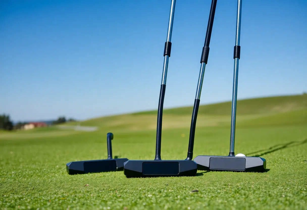 SBx and SKx Zero-Torque Putters on a golf course