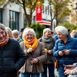 Seniors participating in community activities