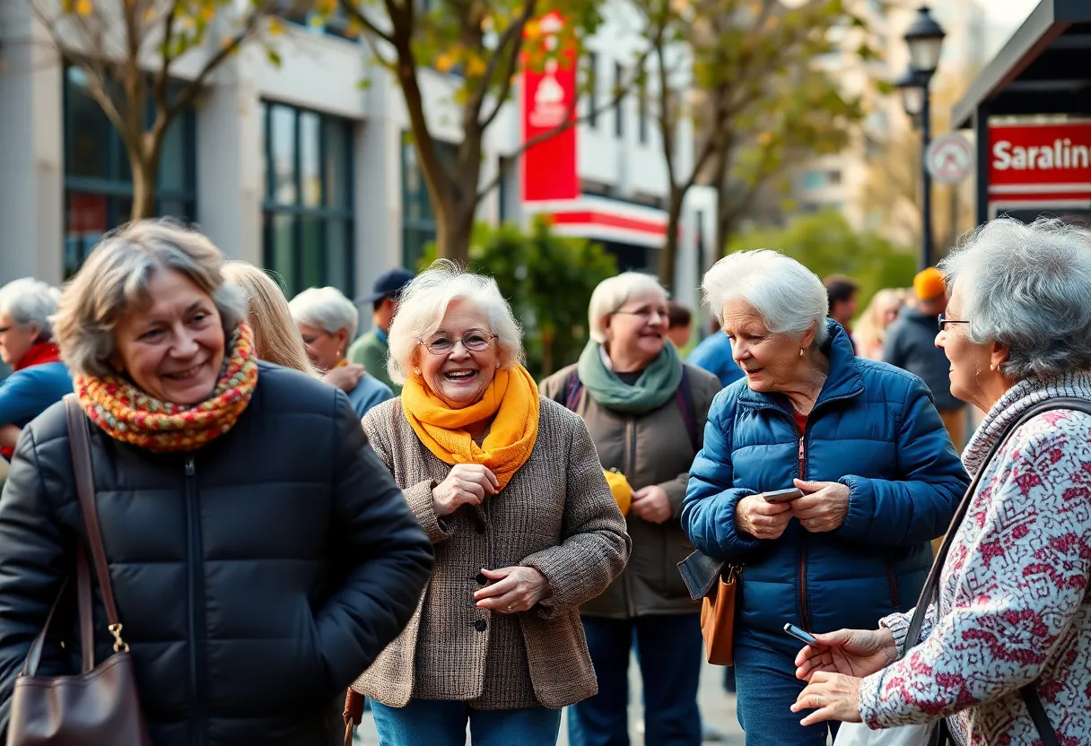 Seniors participating in community activities