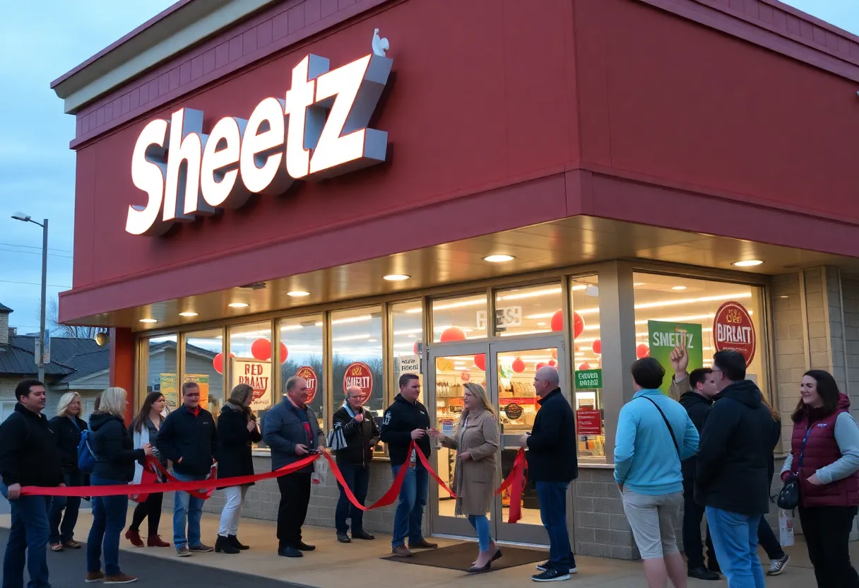 Customers enjoying the grand opening of Sheetz in Warren, Michigan.