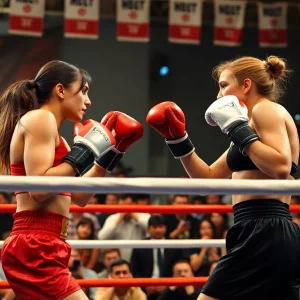 Claressa Shields and Franchon Crews-Dezurn in a boxing match