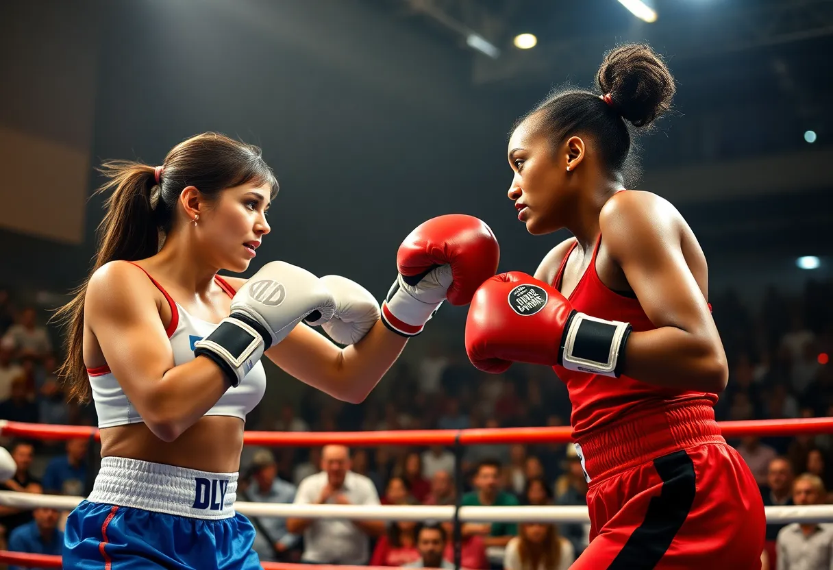 Claressa Shields fighting in a boxing rematch