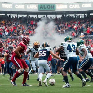 Steelers versus Lions football game moment
