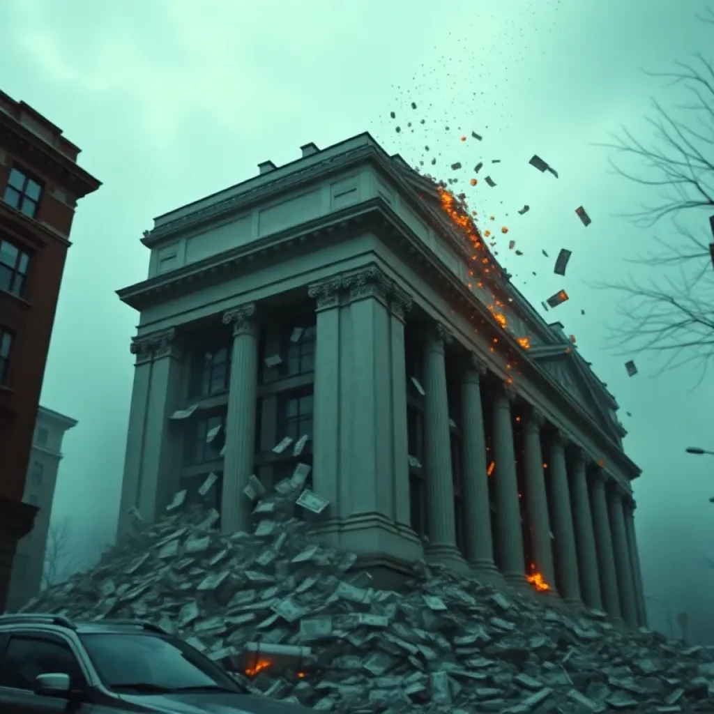 Visual representation of financial crisis in the automotive industry.