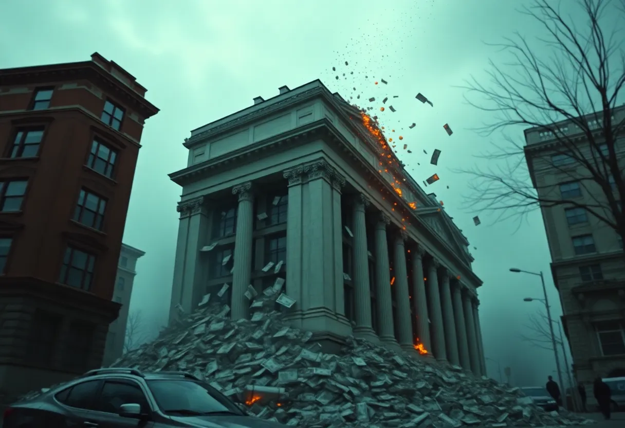 Visual representation of financial crisis in the automotive industry.