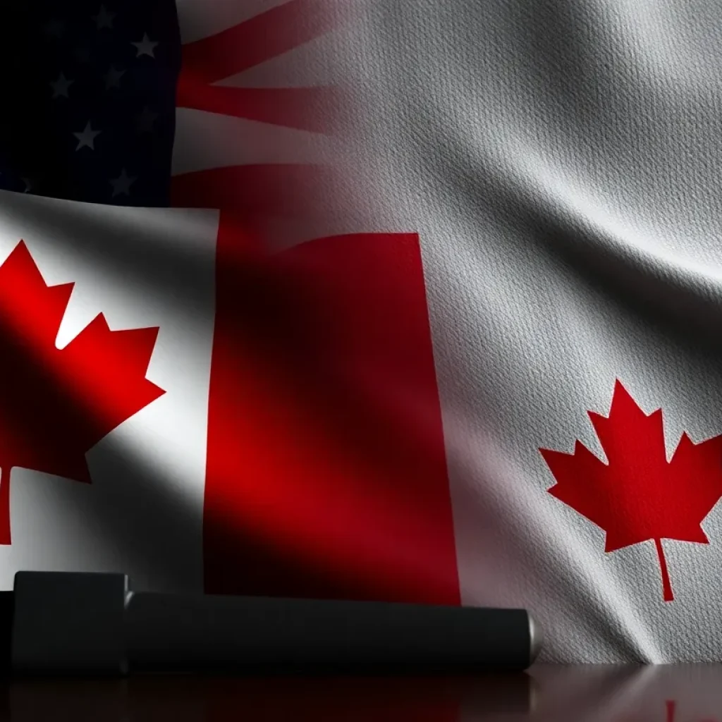 Abstract representation of trade relations between the U.S. and Canada.