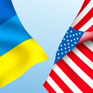 Illustrative representation of the U.S. proposing a security guarantee to Ukraine.