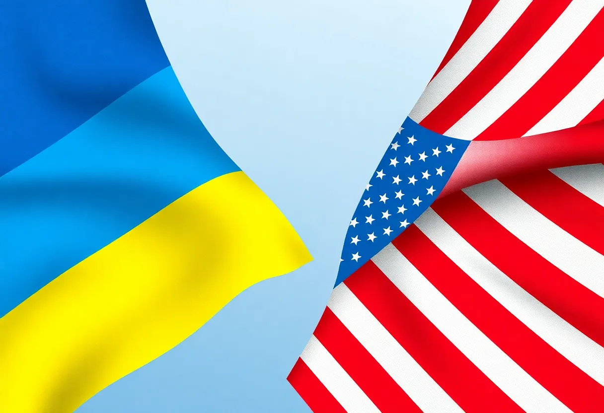 Illustrative representation of the U.S. proposing a security guarantee to Ukraine.