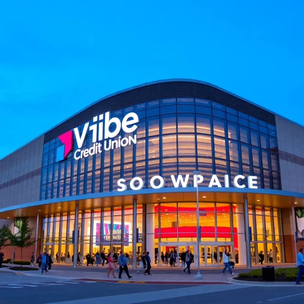 Exterior view of Vibe Credit Union Showplace with modern architecture