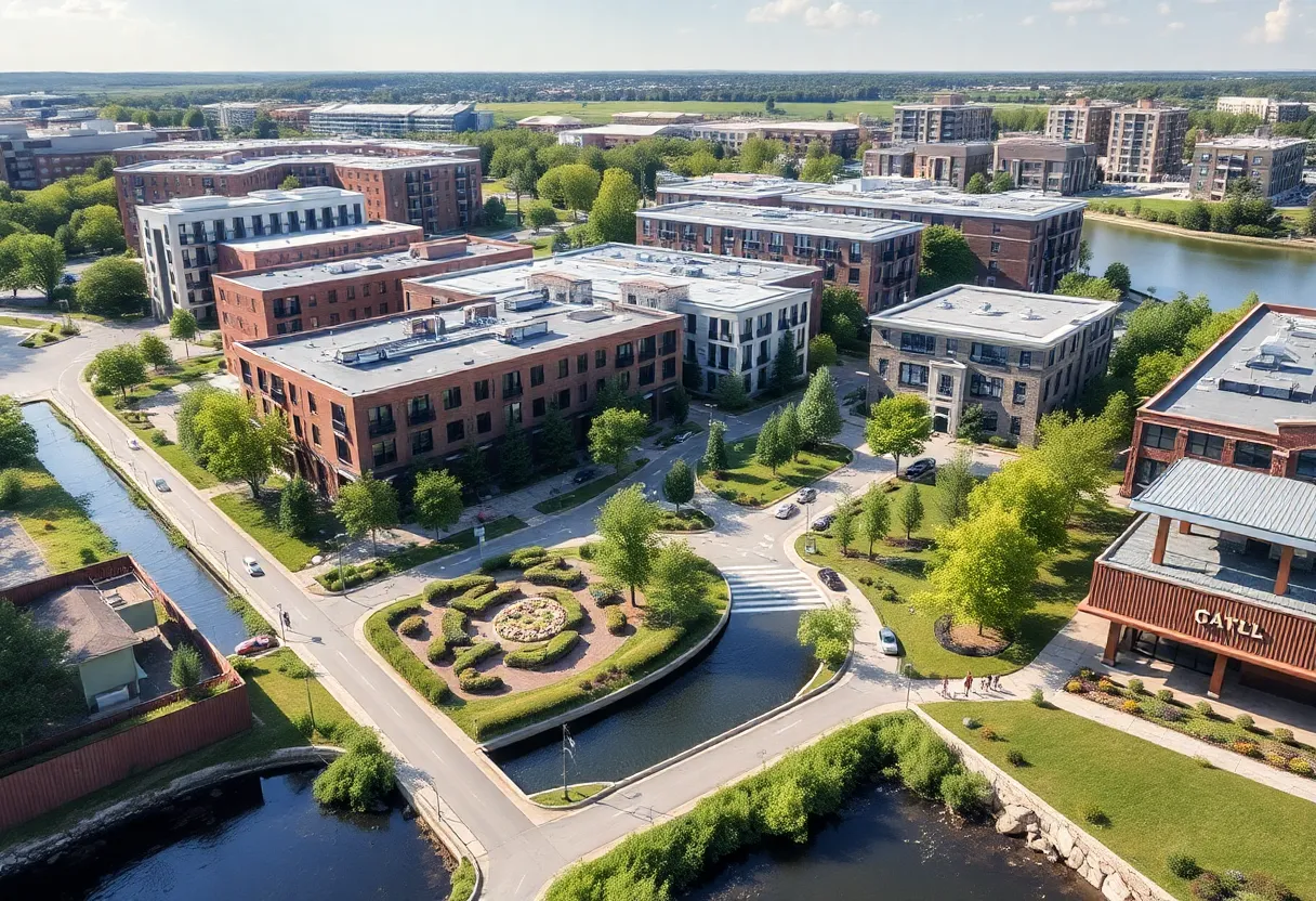 Rendering of the Water Street redevelopment area in Ypsilanti
