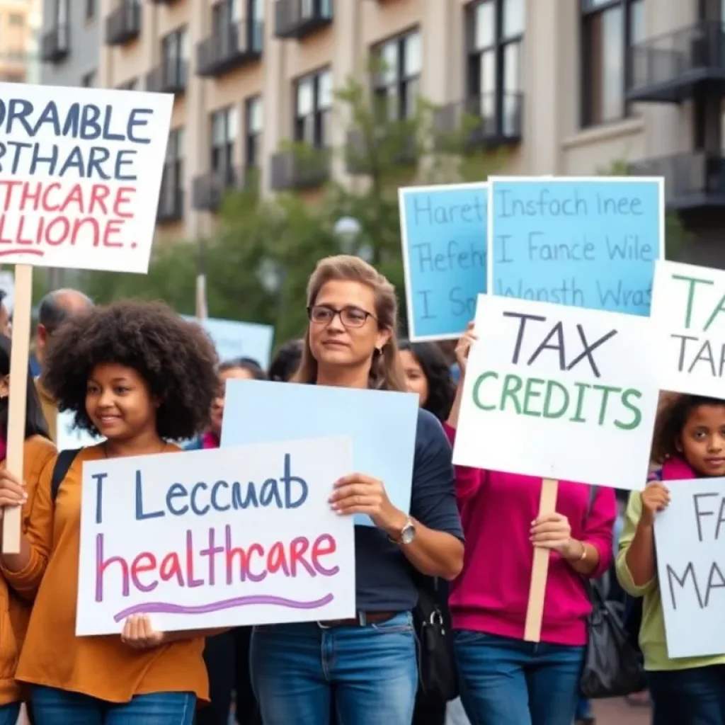 Community rally supporting restoration of ACA tax credits