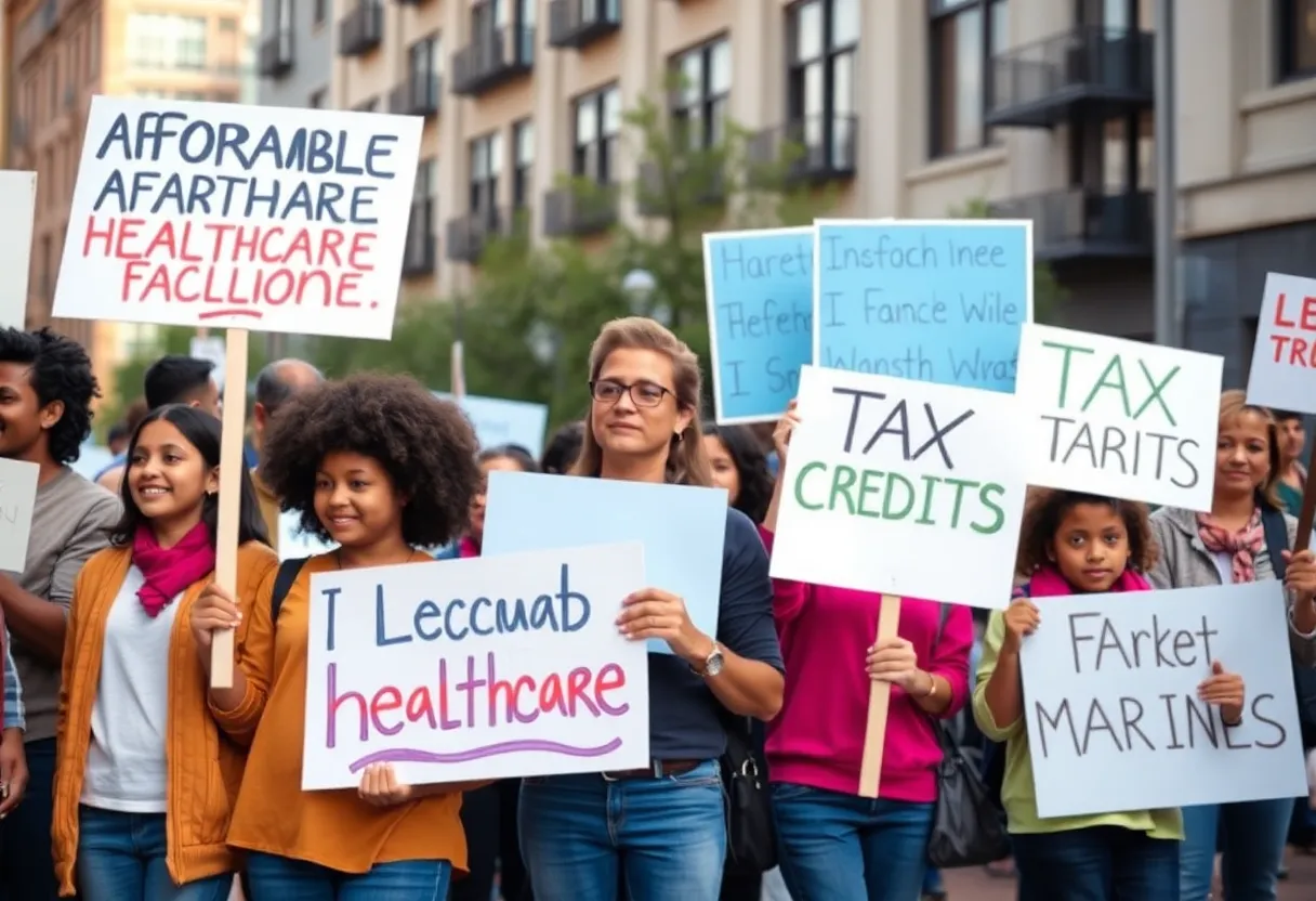 Community rally supporting restoration of ACA tax credits